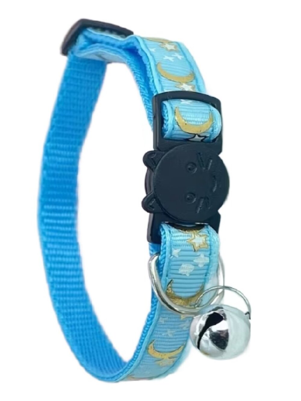 Astrology Collar Sky Blue Kitty Cat Puppy Breakaway Bell Adjustable Moon Stars
